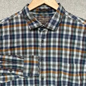 Rodd & Gunn Mens Sports Fit Plaid Button Up Shirt Large Woven in Italy Cotton
